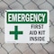 Signmission First Aid Kit Inside With Symbol, 24 in W x Rectangle, Plastic OS-2PACK-EM-P-1824-L-10372 - alternate 5